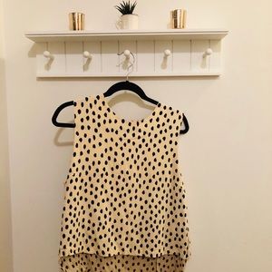 Kate Spade Blush & Black Polka Dot Flowy Top